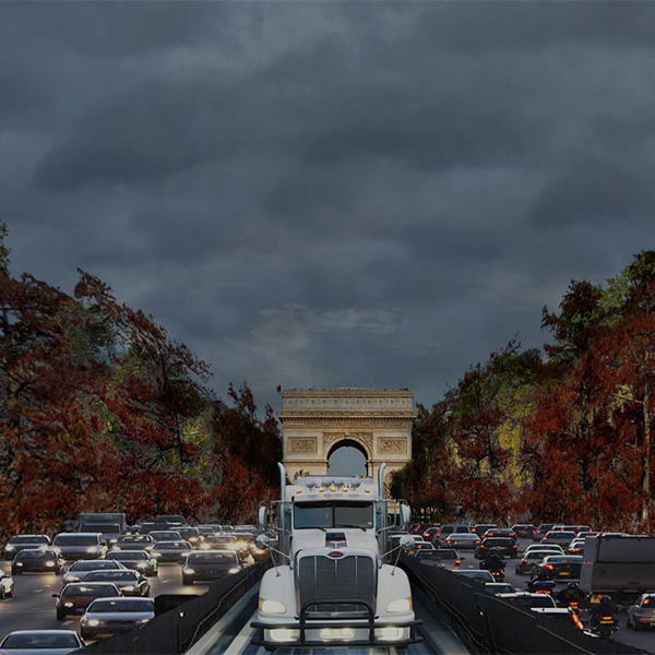 Les Champs Elysées en Novembre 2100.