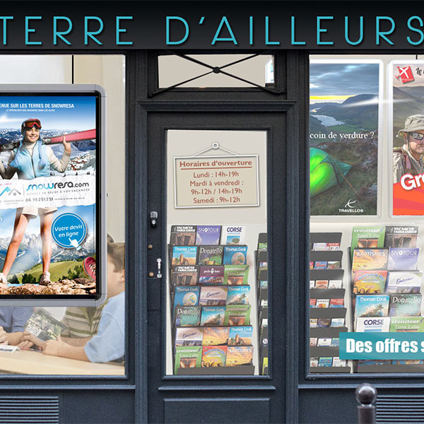 L'agence de voyage Terre d'ailleurs.