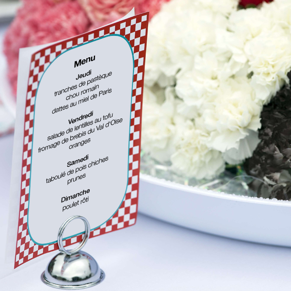 Le menu de la cantine partagée.