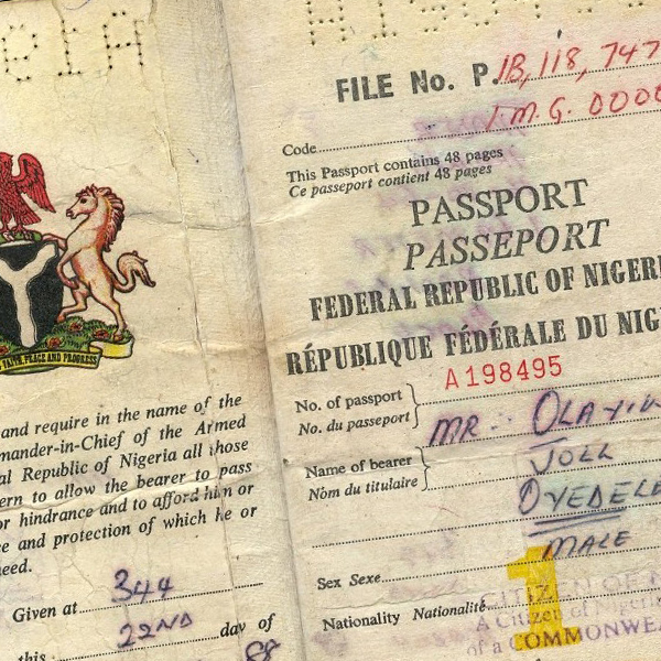 Un passeport nigérian.