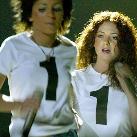 t.A.T.u. - 3ème place de l'Eurovision en 2003 (Russie) - Photo ALASTAIR GRANT/AP/SIPA